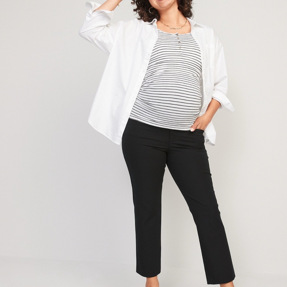 Old Navy Maternity Full-Panel Pixie Straight Blue… - image 4